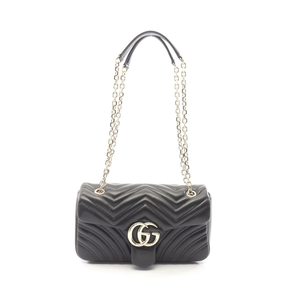 Gucci GG Marmont Shoulder Bag Leather Black